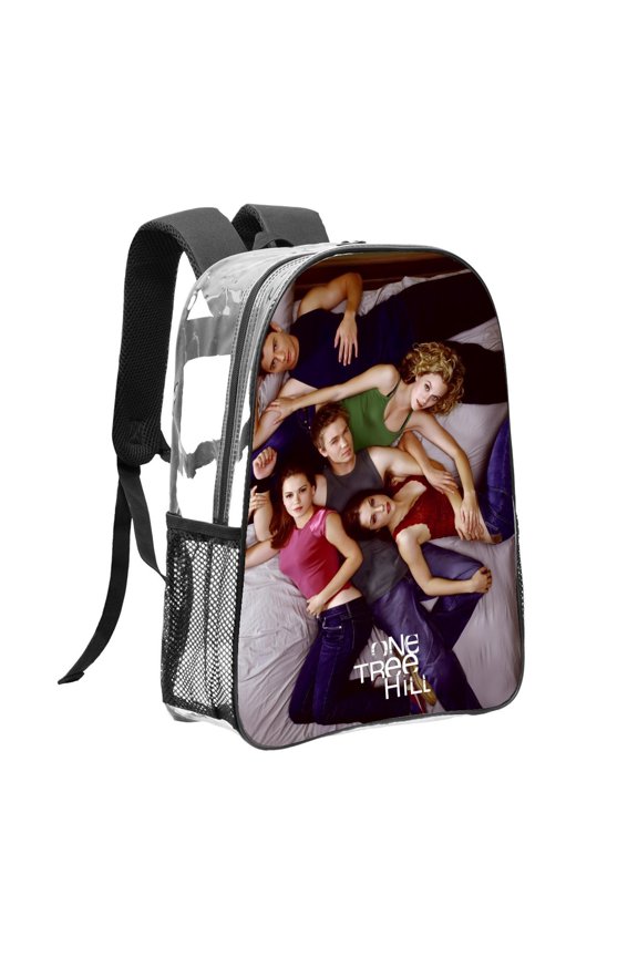 Tree Hill-theme Clear Backpack Heavy Duty Transparent Bag See Through Bookbag for Work, Sport, College, Travel12.2X16.9"(31X43cm)