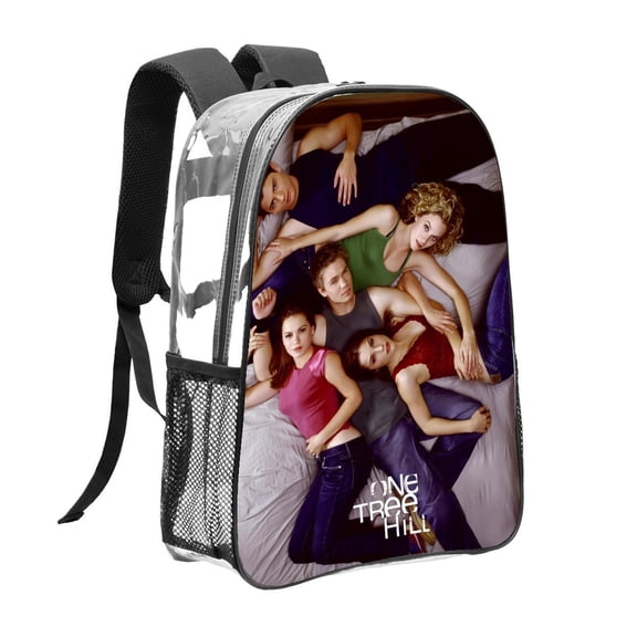 Tree Hill-theme Clear Backpack Heavy Duty Transparent Bag See Through Bookbag for Work, Sport, College, Travel12.2X16.9"(31X43cm)