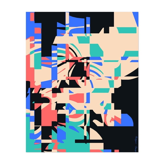 Tree House - Digital Art Abstract Geometric Modern Art Minimalist Pop Art Psychedelic Surrealism Unframed Wall Art Print 8 x 10 inches