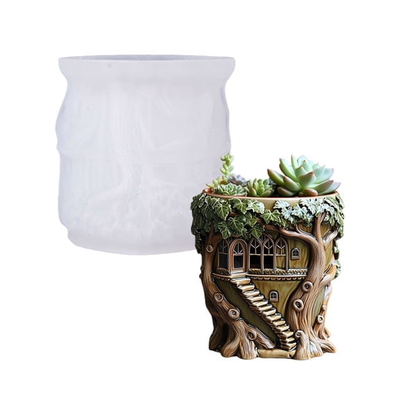 Tree House Silicone Form, Flexible Design for Handmade Resin & Cement Jewelry Art Projects