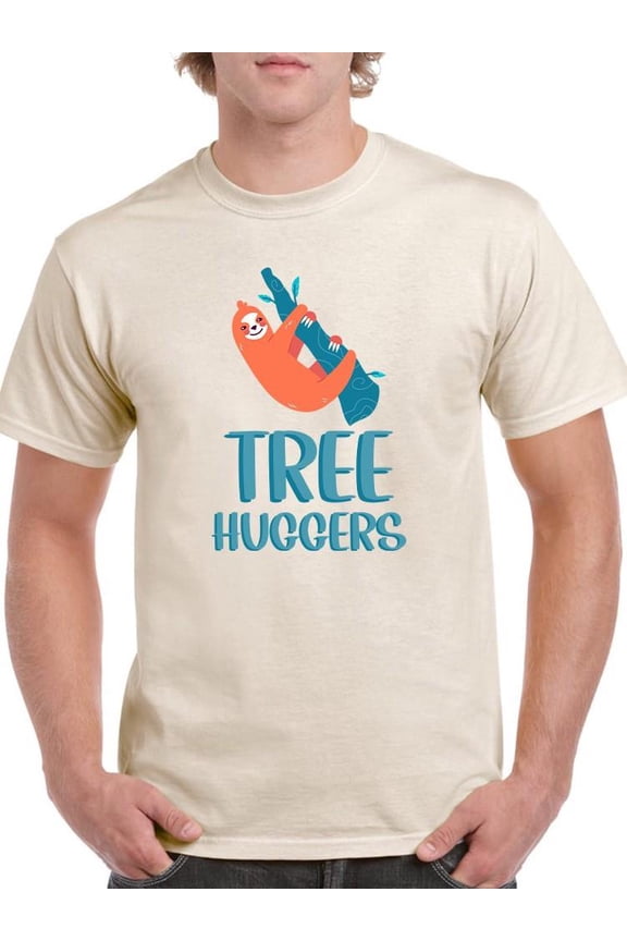 Tree Huggers. Cute Sloth T-Shirt Men -Smartprints Designs, Male Medium