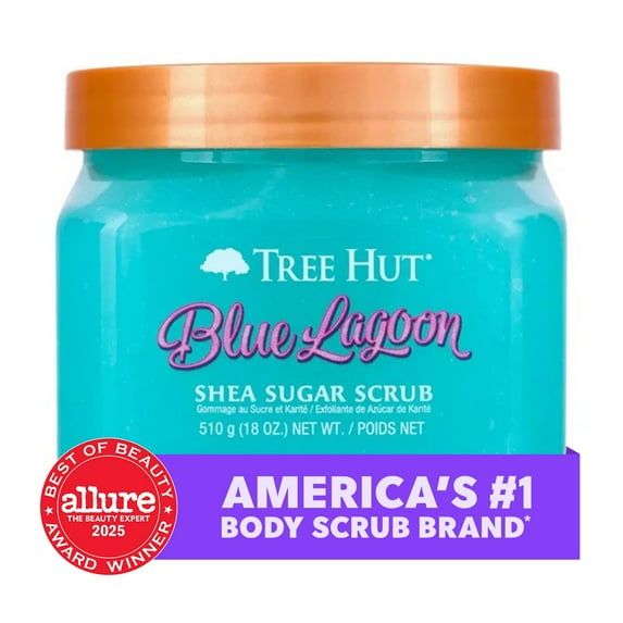 Tree Hut Blue Lagoon Shea Butter Sugar Body Scrub, 18 oz