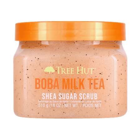 Tree Hut Boba Milk Tea Shea Sugar Exfoliating & Hydrating Body Scrub, 18 oz.
