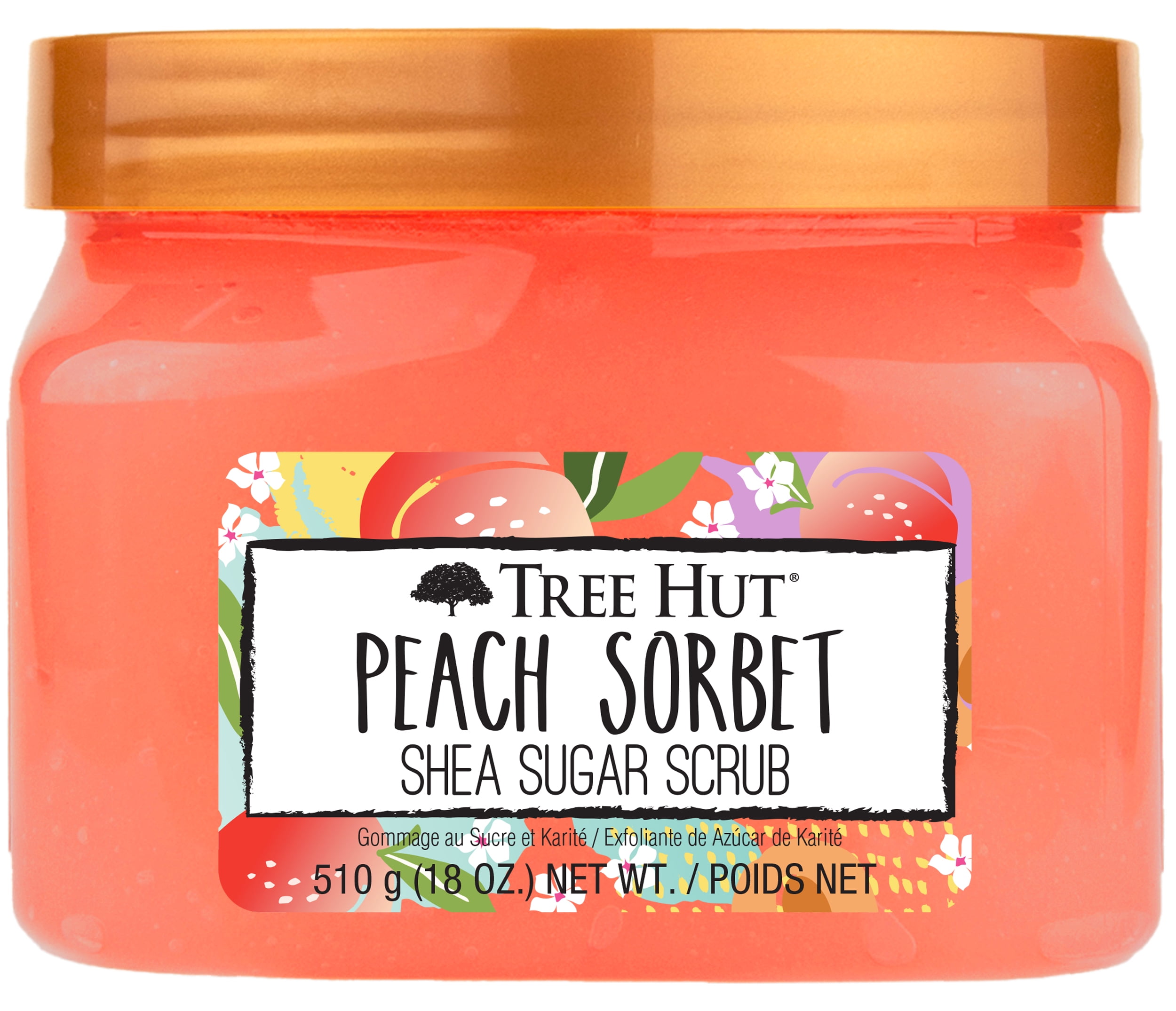 Tree Hut Body Scrub, Shea Sugar Hydrating Exfoliator for Softer, Smoother  Skin, Peach Sorbet, 18 oz