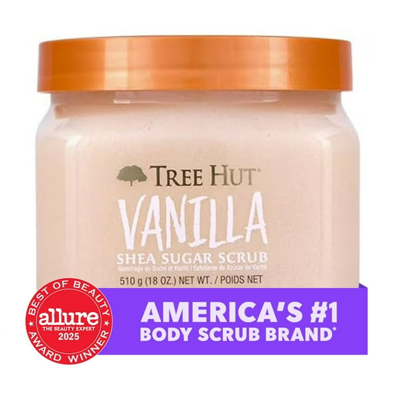Tree Hut Vanilla Shea Butter Sugar Body Scrub, 18 oz
