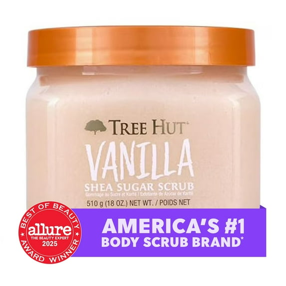 Tree Hut Vanilla Shea Butter Sugar Body Scrub, 18 oz