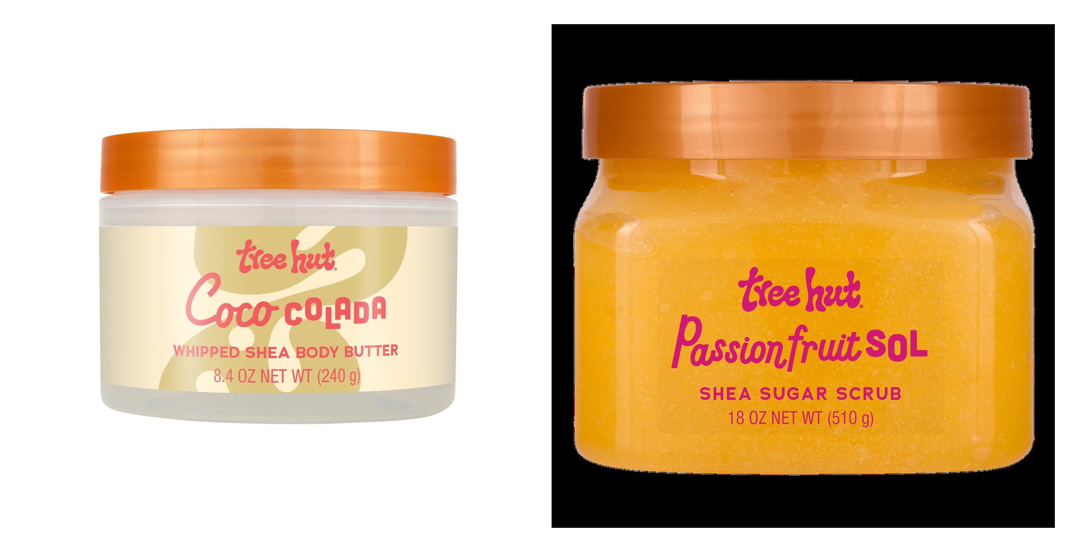 Tree Hut Coco Colada Whipped Shea Body Butter & Tree Hut Passionfruit Sol Shea Butter Sugar Body Scrub Bundle