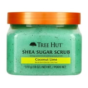 Tree Hut Coconut Lime Shea Sugar Exfoliating and Hydrating Body Scrub, 18 oz.