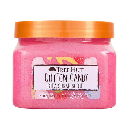 Tree Hut Cotton Candy Shea Sugar Exfoliating and Hydrating Body Scrub, 18 oz