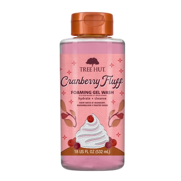 Tree Hut Cranberry Fluff Foaming Gel Body Wash, 18 fl oz