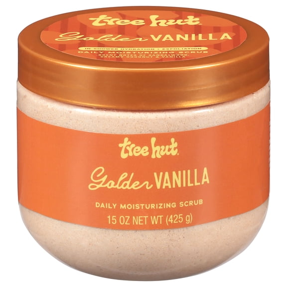Tree Hut Golden Vanilla Daily Moisturizing Scrub – Whipped Body Exfoliator – 15 oz