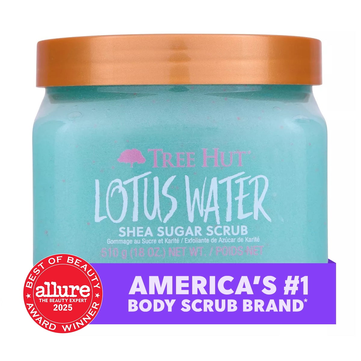 Walmart exclusive discounts  Tree Hut Lotus Water Shea Sugar Body Scrub 18 oz Exfoliating Moisturizing Body Scrub