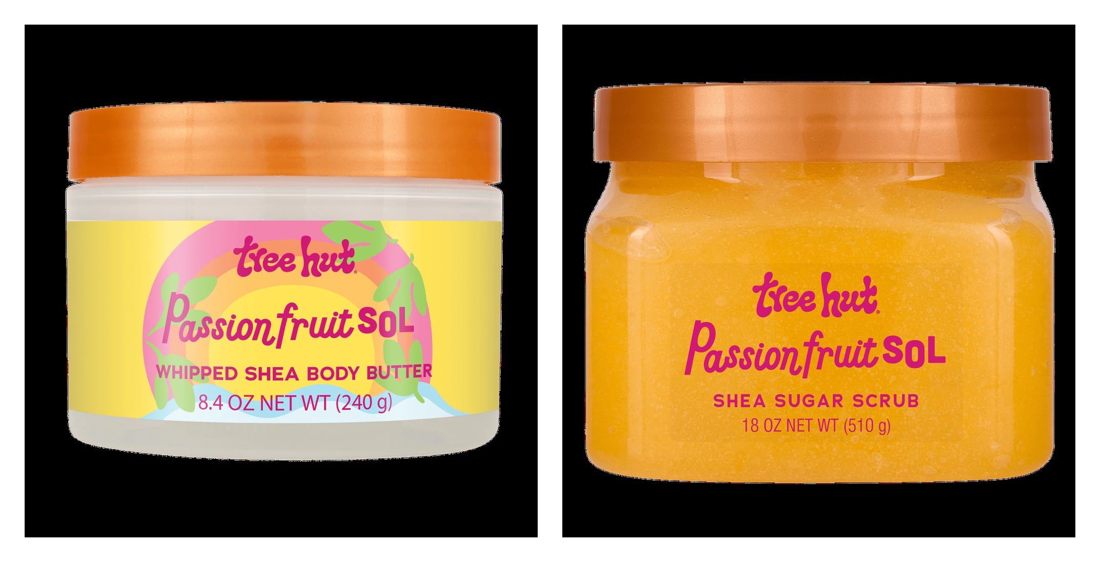 Tree Hut Passionfruit Sol Whipped Shea Body Butter & Tree Hut Passionfruit Sol Shea Butter Sugar Body Scrub Bundle