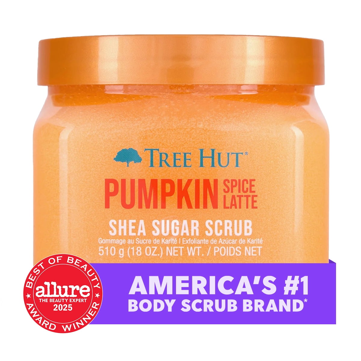 Tree Hut Pumpkin Spice Latte Shea Sugar Exfoliating & Hydrating Body Scrub, 18 oz.
