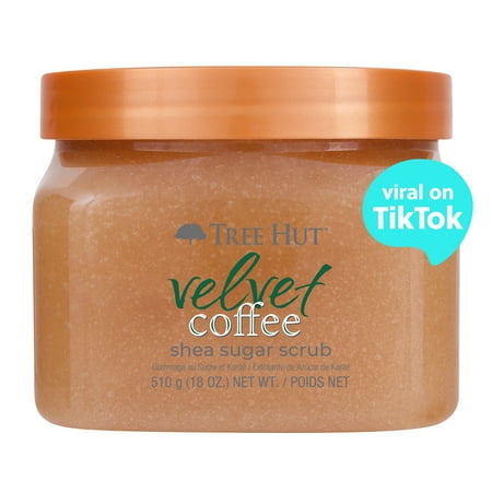 Tree Hut Shea Sugar Exfoliating Body Scrub Velvet Coffee, 18 oz