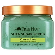 Tree Hut Shea Sugar Scrub Coconut Lime, 18oz, Ultra Hydrating and Exfoliating Scrub for Nourishing Essential Body Care