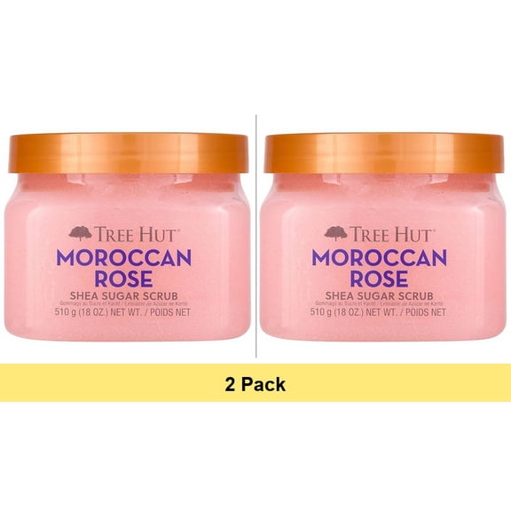 Tree Hut Shea Sugar Scrub Moroccan Rose, 18oz - 2 Pack Bundle