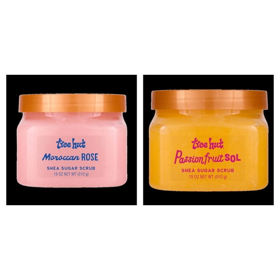 Tree Hut Shea Sugar Scrub Moroccan Rose & Tree Hut Passionfruit Sol Shea Butter Sugar Body Scrub Bundle