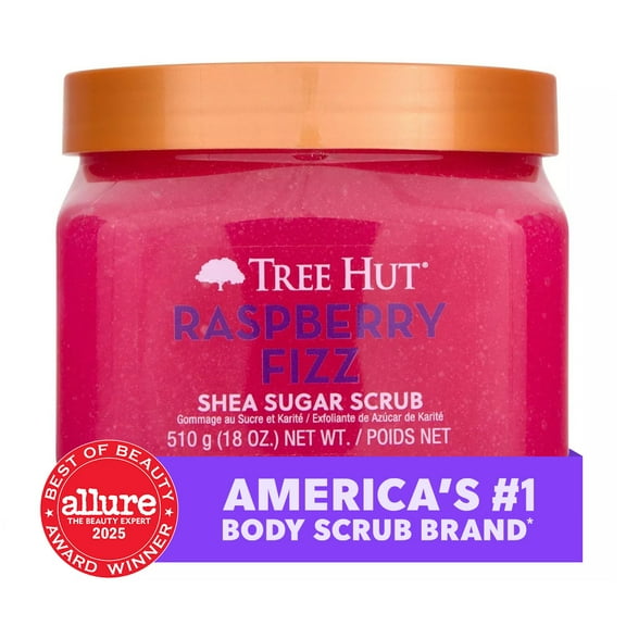 Tree Hut Raspberry Fizz Shea Butter Sugar Body Scrub, 18 oz