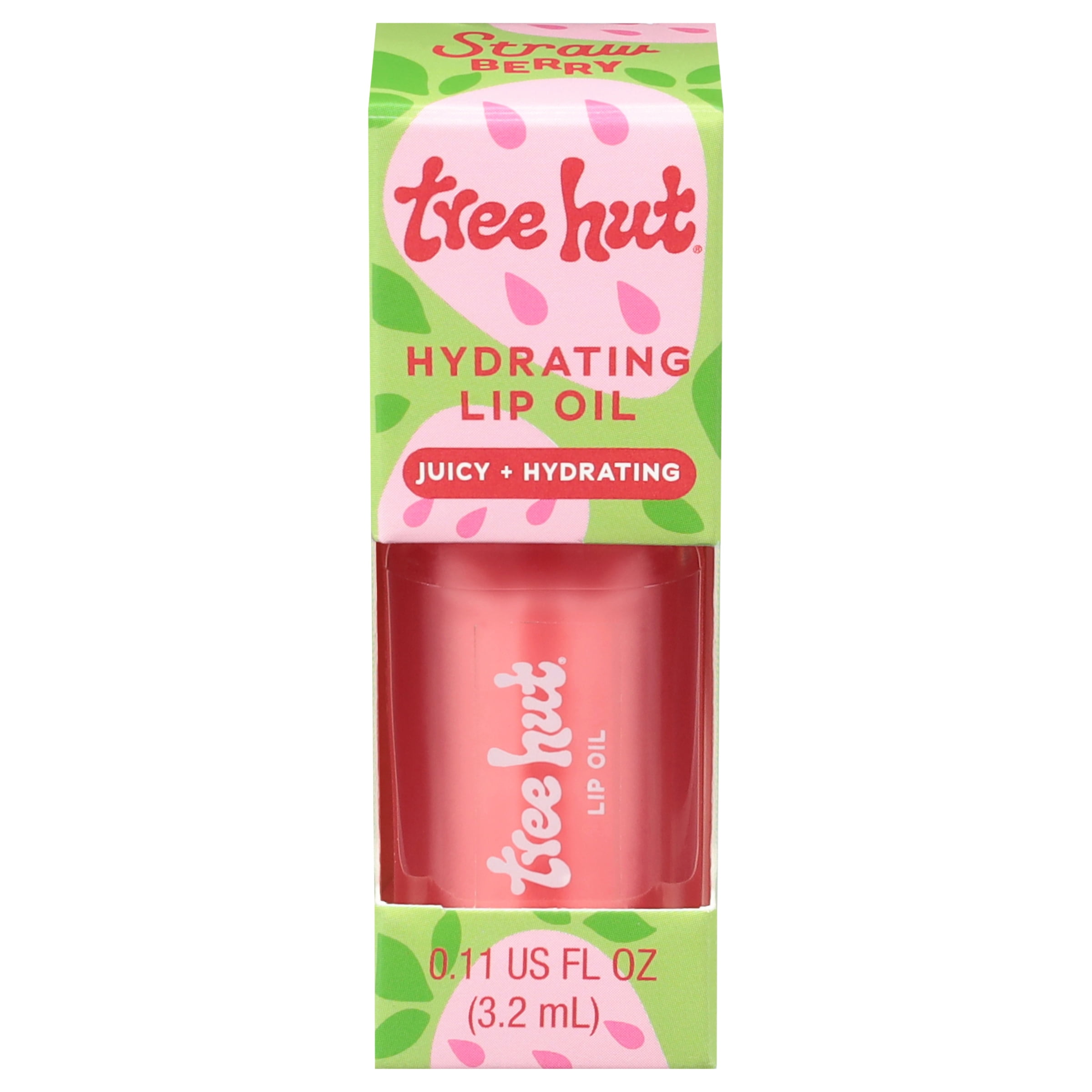 Tree Hut Strawberry Hydrating Lip Oil, Sheer Tint with High Shine, 0.16 fl oz