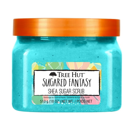 Tree Hut Sugared Fantasy Shea Sugar Exfoliating and Hydrating Body Scrub, 18 oz.