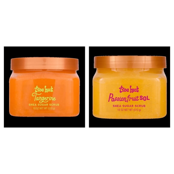 Tree Hut Tangerine Shea Butter Sugar Body Scrub & Tree Hut Passionfruit Sol Shea Butter Sugar Body Scrub Bundle