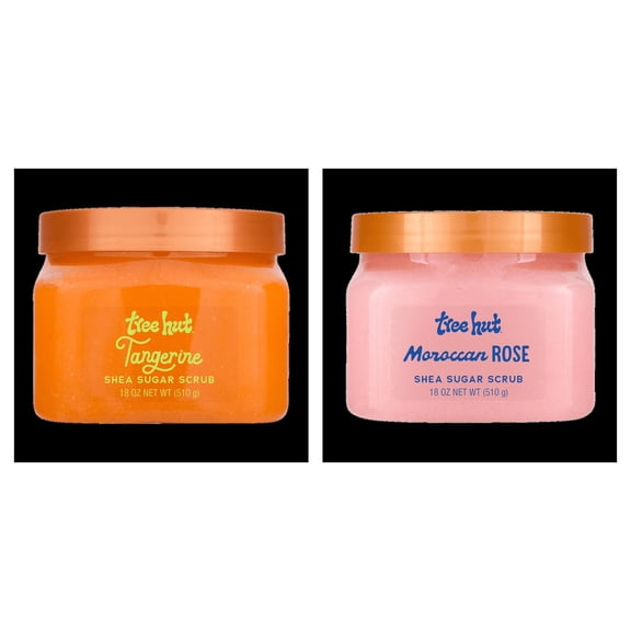 Tree Hut Tangerine Shea Butter Sugar Body Scrub & Tree Hut Shea Sugar Scrub Moroccan Rose Bundle