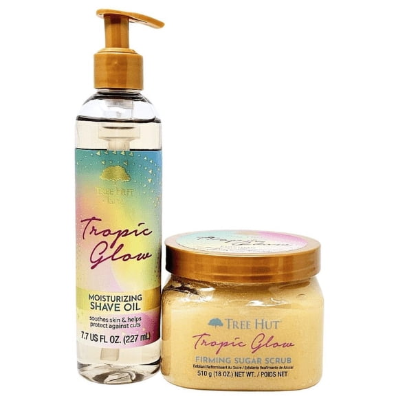Tree Hut Tropic Glow Firming Sugar Scrub 18oz and Moisturizing Shave Oil 7.7oz