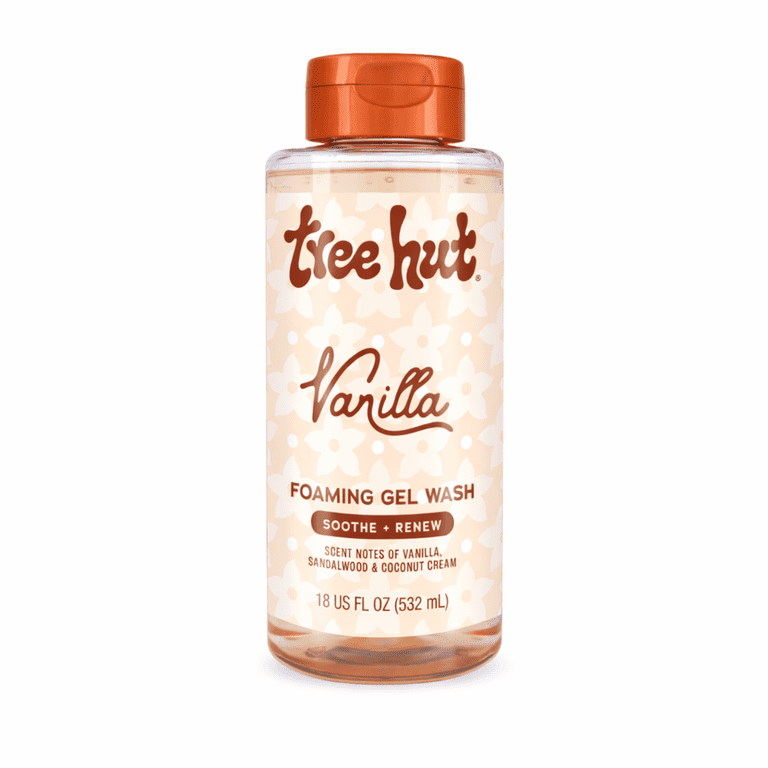 Tree Hut Vanilla Soothing Foaming Gel Body Wash, 18 fl oz