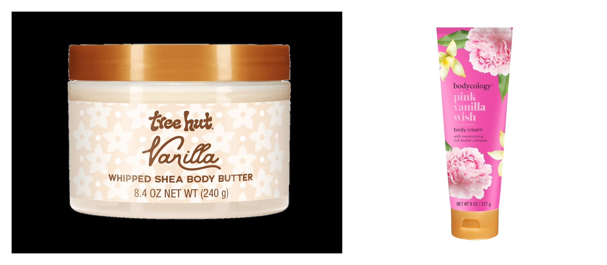 Tree Hut Vanilla Whipped Shea Body Butter & Bodycology Pink Vanilla Wish Shea Butter Body Cream Bundle