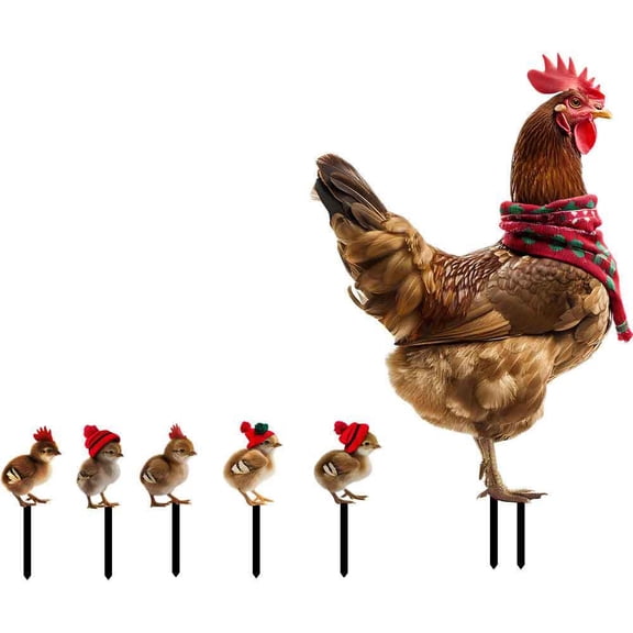 Tree Insert Metal Christmas Chicken Ground Plug Iron Garden Christmas Outdoor Decoration