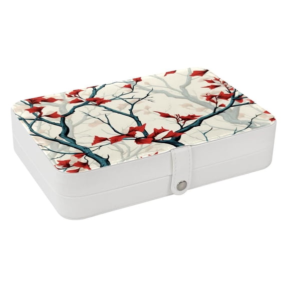 Tree Jewelry Box Organizer Storage Box with Removable Compartment, Portable PU Leather Jewelry Boxes