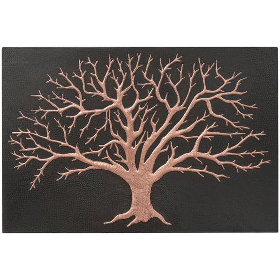 Tree Kitchen Backsplash Tile - 24"x32" Black
