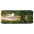 thumbnail image 1 of Tree Kitchen Mat, Tree Leafage in Landscape Foggy Scenery and Stream View Print, Plush Decorative Kitchen Mat with Non Slip Backing, 47" X 19", Brown Green Dust, by Ambesonne, 1 of 1