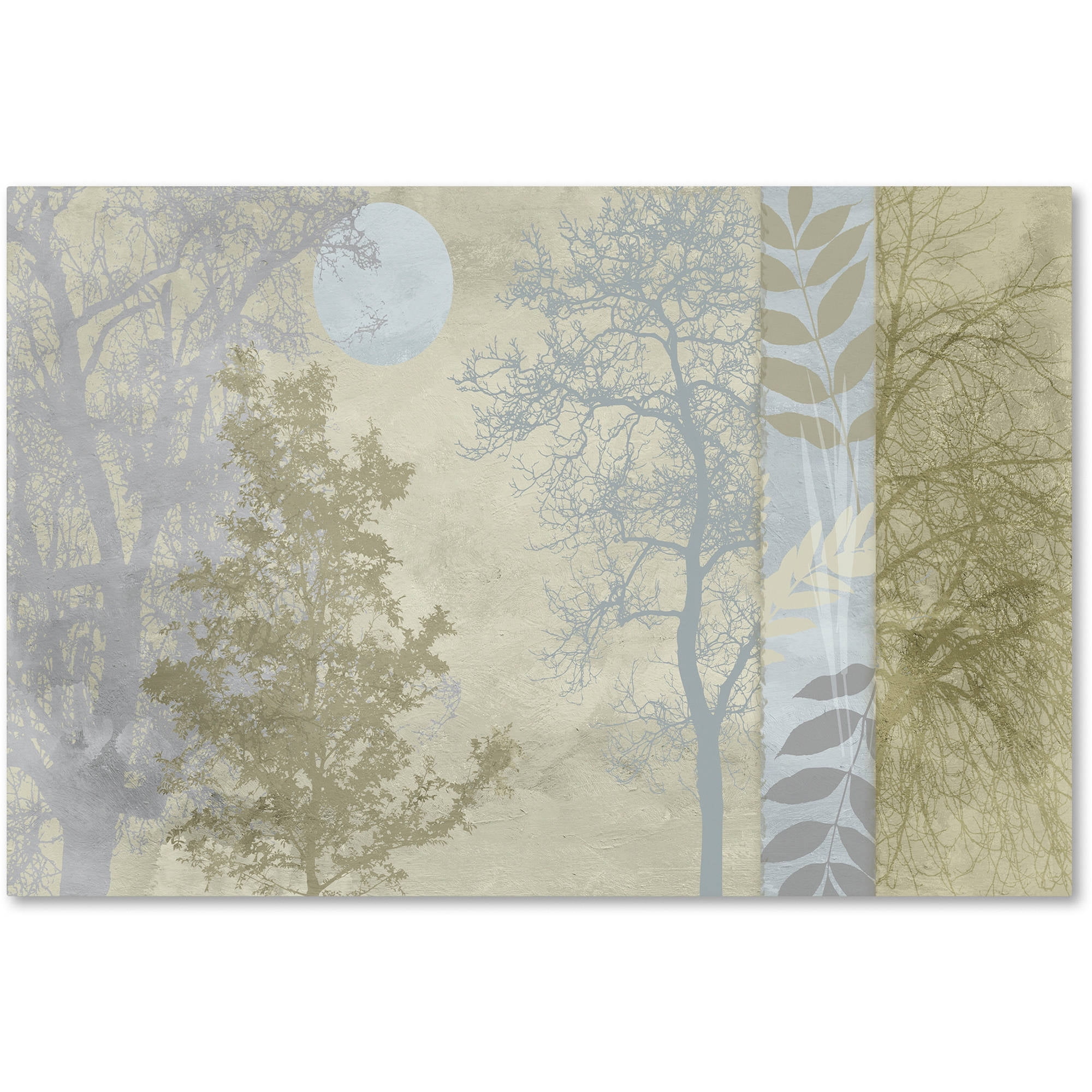 Gray and Tan Tree Language Canvas Art, 15" x 20"