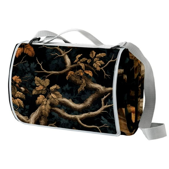 Tree Large Canvas Picnic Blanket - Waterproof Outdoor Mat for Camping, Beach, and Travel - Extra Thick, Portable, and Durable - Foldable and Easy to Clean - Family Size