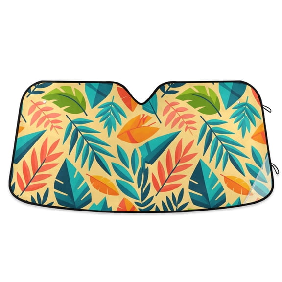 Tree Leaves Car Windshield Sun Shade Foldable Car Front Window Visor Heat and UV Protection 53x23.5
