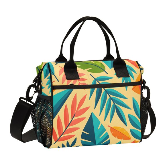 Tree Leaves Lunch Bag Insulated Lunch Box Leakproof Reusable Cooler Tote Adjustable Shoulder Strap for Men Women 12L