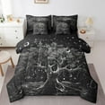 thumbnail image 1 of Tree Of Life Bed in a Bag 7 Pcs Queen Boho Exotic Bedding, Black White Sun And Moon Bedding Set with Comforter Bohemian Gothic Style Bed Set Teens Happy Halloween Themed Sheet Set, 1 of 5