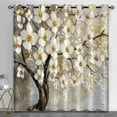 thumbnail image 1 of Tree Of Life Blackout Curtains For Girls Boys Home Decor, Floral Curtains, White Floral Print Grommet Curtain For Living Room Bedroom 38"W x 45"L (Pack of 2), 1 of 6