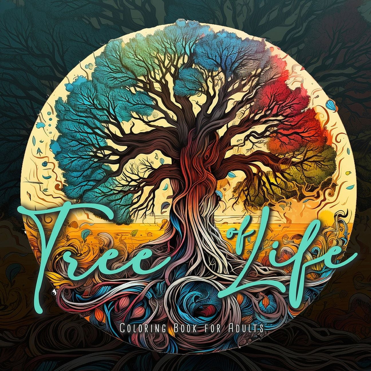 Tree of Life Coloring Book for Adults: Trees Coloring Book Grayscale ...