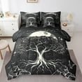 thumbnail image 1 of Tree of Life Comforter Set 7 Piece Bed in a Bag Twin,Exotic Gothic Bedding Sets Black and White Sheet Set with Comforter Goth Moon Galaxy Stars Room Decor, 1 of 6