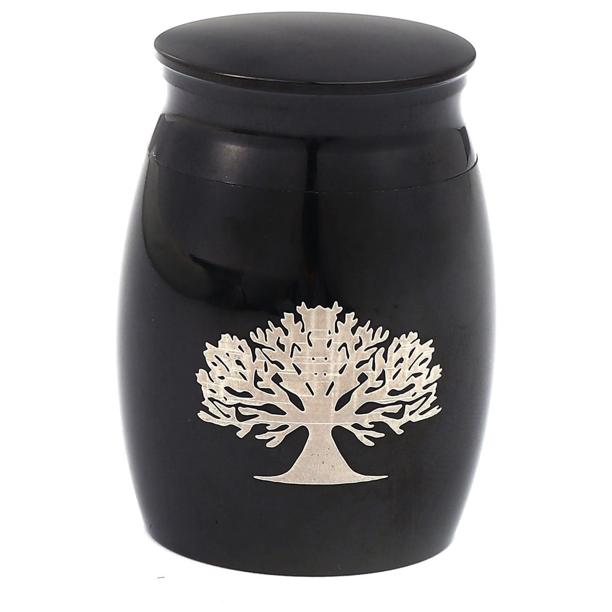 Tree of Life Cremation Urn, Mini Tree of Life Memoiral Urn for Ashes, Tree of Life Keepsake Urn for Ashes, Mini Urn for Dogs, Mini Urn for Cats, Ships Next Day! [Tree of Life, Black, No Engraving]