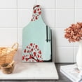 thumbnail image 1 of Tree of Life Cutting Board, Trees with Hearth Shaped Leaves and a Bench Love Romance Nature Design, Tempered Glass Cutting and Serving Board, Wine Bottle Shape, Black Red White, by Ambesonne, 1 of 5