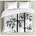 thumbnail image 1 of Tree of Life Duvet Cover Set, Silhouette of Spiritual Bamboo Tree Leaves Japanese Zen Feng Shui Boho Image, Decorative Bedding Set with Pillow Shams, Black White, by Ambesonne, 1 of 3