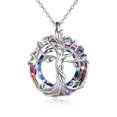 thumbnail image 1 of Tree of Life Sterling Silver Necklace with Purple Crystal Celtic Jewelry Gift for Women, Mom and Best Friend, Christmas Gifts, 1 of 15
