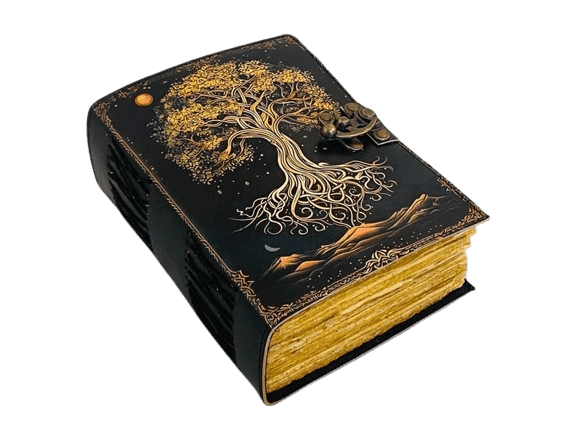 Tree of Life Leather Journal – 5x7 Inch Handmade Paper Diary, 200 Pages, Vintage Lock, Eco-Friendly Writing Notebook, Artistic Gift for Festivals & Special Occasions