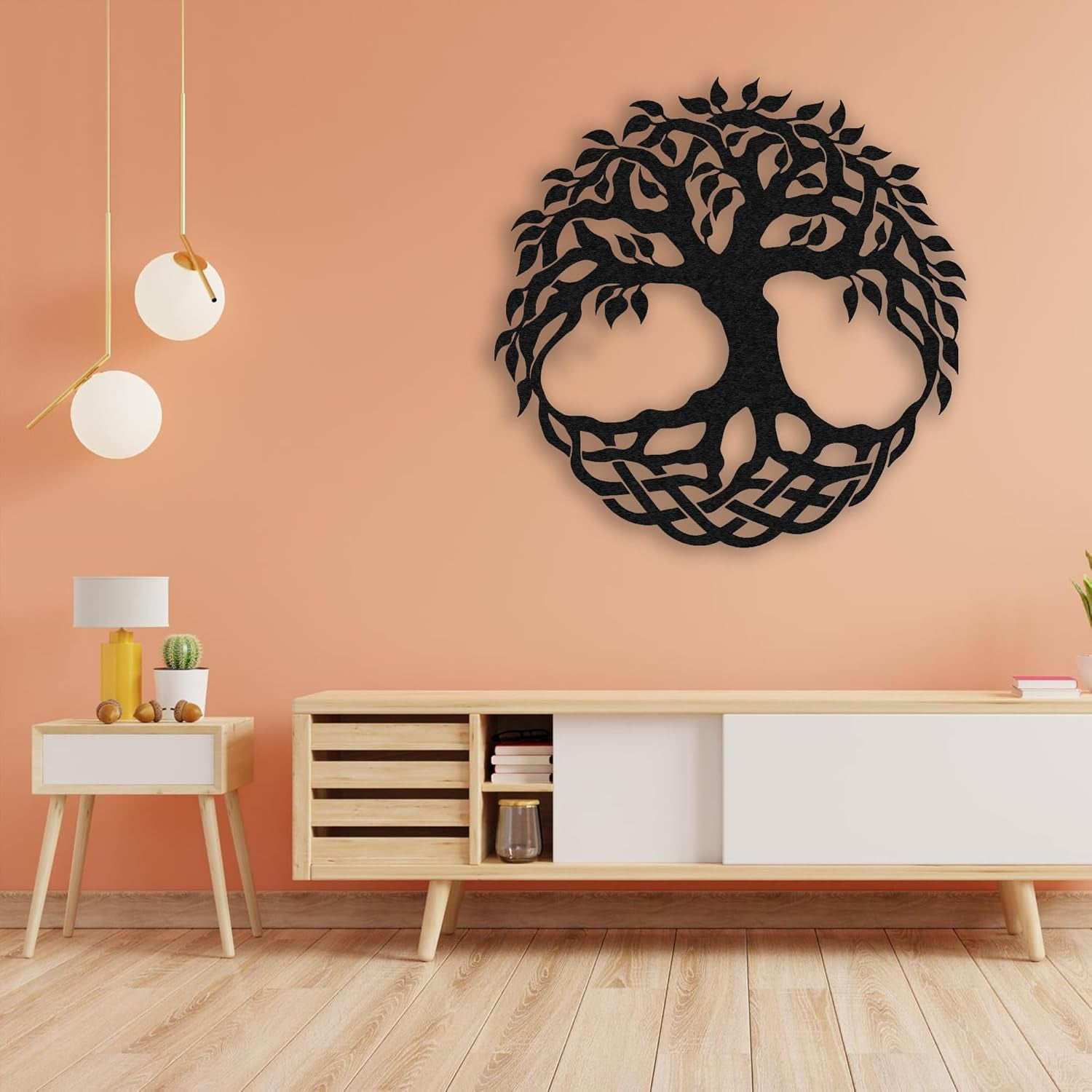 Tree of Life Metal Wall Art Decor - 24" Family Tree Wall Mounted ...