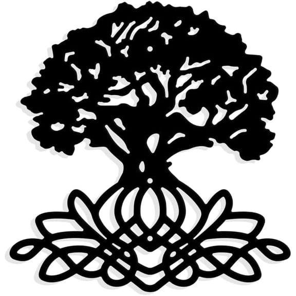 Tree of Life Metal Wall Art Decor Matte Style Wall Hanging Decor Silhouette Wall Art for Home Garden Hotel Office Wall Festival Decoration Gift 10.810.3 Inch Black