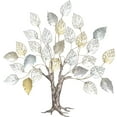 thumbnail image 1 of Tree of Life Metal Wall Decor, Rustic Brown, Metallic Silver and Gold Gilt Details , Artisan Crafted, Intricate Leaf Design, 37.5 Wide x 35.5 Tall, Iron, 1 of 7